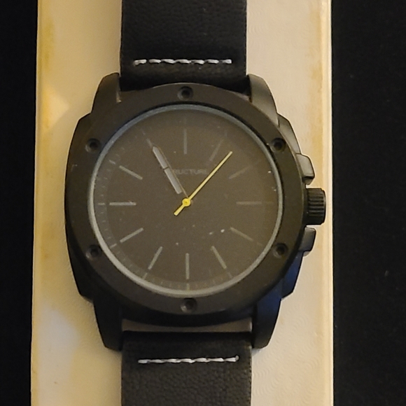 Structure Other - Structure mens watch new no tags leather all black